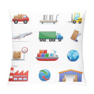 Personality  Industry & Logistics Icon Set Pillow Covers