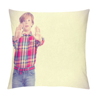Personality  Worried Boy Stop Gesture Pillow Covers