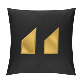 Personality  Blocks With Angled Cuts Gold Plated Metalic Icon Or Logo Vector Pillow Covers