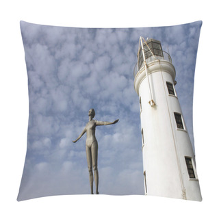Personality  Lighthouse And Diving Belle Statue Pillow Covers