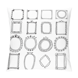Personality  Vintage Hand Drawn Frames.  Doodle Set Of Design Elements Pillow Covers