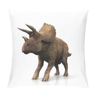 Personality  Triceratops On A White Background Pillow Covers