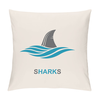 Personality  Shark Fin Icon Pillow Covers