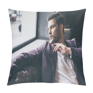 Personality  Handsome Man With Fashionable Hairstyle Pillow Covers