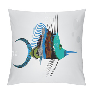Personality  Abstract Fish. Vector Illustration Pillow Covers