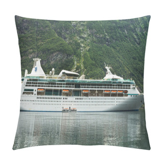 Personality  Cruise Ship In Fjords Pillow Covers