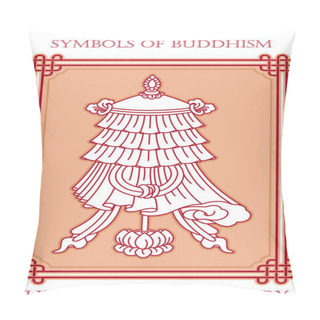 Personality  Ashtamangala, 8 Auspicious Symbols Of Buddhism - The Banner Of Victory Pillow Covers