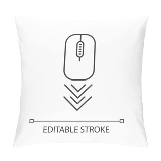 Personality  Scrolling Mouse Pixel Perfect Linear Icon. Internet Page Browsing Gesture, Arrowheads Indicator. Thin Line Customizable Illustration. Contour Symbol. Vector Isolated Outline Drawing. Editable Stroke Pillow Covers