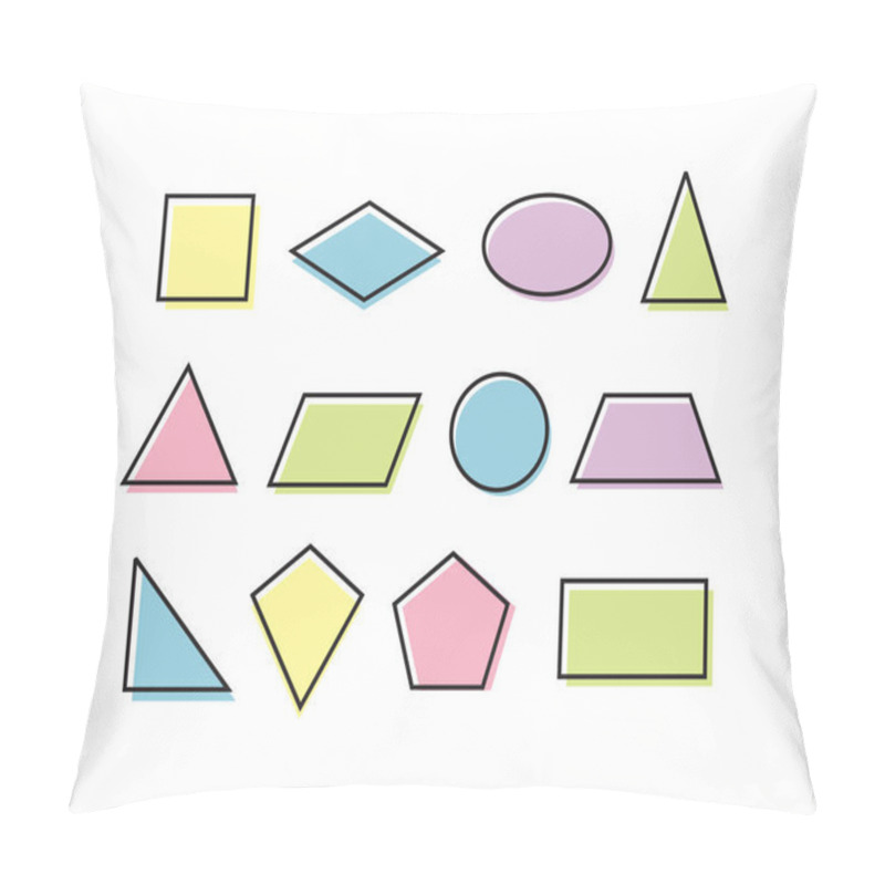 Personality  Set of basic shapes, flat style geometry shape illustration - Vector pillow covers