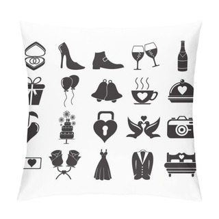 Personality  Collection Of Wedding Icons  Pillow Covers