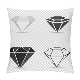 Personality  Icons Variety Diamonds On A Gray Checkered Background Vector Pillow Covers