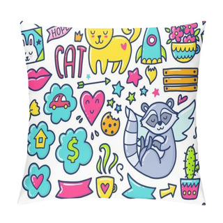 Personality  Doodle Cute Pattern Pillow Covers
