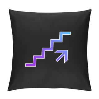 Personality  Ascending Stairs Signal Blue Gradient Vector Icon Pillow Covers