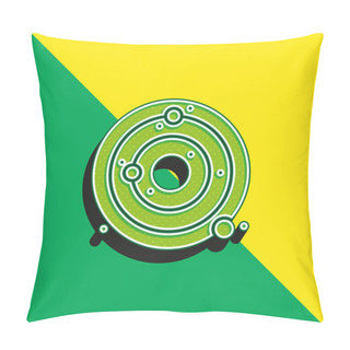 Personality  Astronomy Green And Yellow Modern 3d Vector Icon Logo Pillow Covers