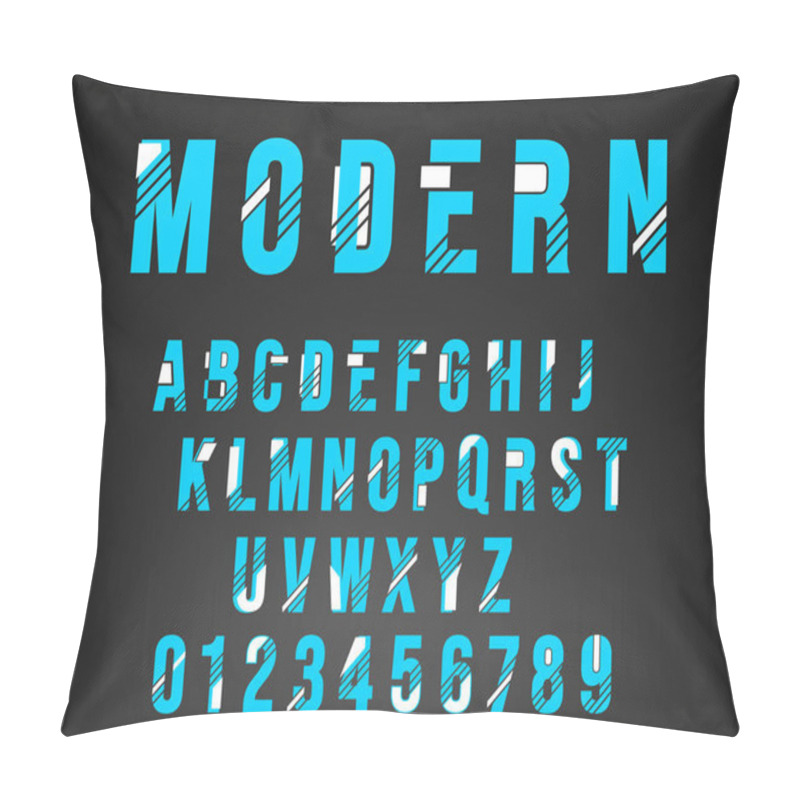 Personality  Alphabet font template. Set of letters and numbers modern design. Vector illustration. pillow covers