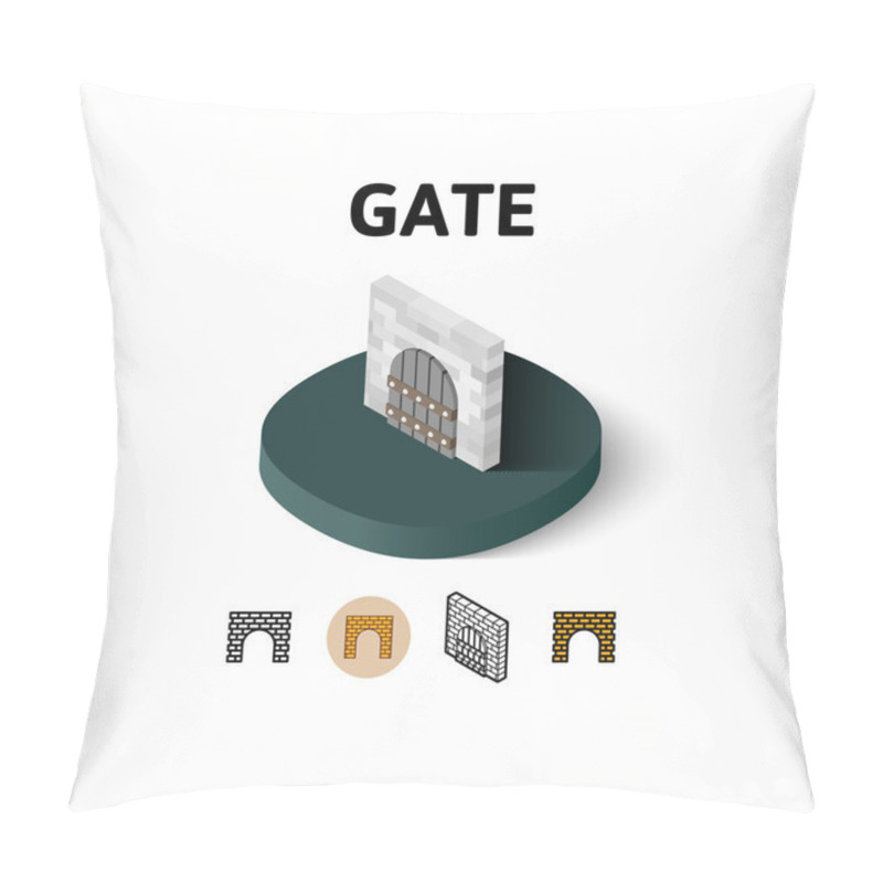 Personality  Gate icon in different style pillow covers