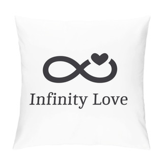 Personality  Vector Trendy Infinity Sign With Heart Logotype. Modern Romantic Logo Pillow Covers