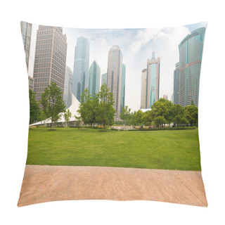 Personality  City Park With Modern Building Background In Shanghai Pillow Covers