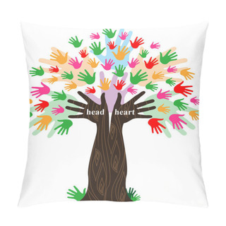 Personality  Head Vs Heart Sign Portrays Emotion Concept Against Logical Thin Pillow Covers