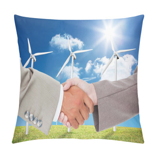 Personality  Composite Image Of Side View Of Shaking Hands Pillow Covers