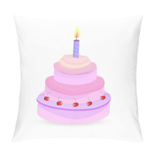 Personality  Vector Birthday Cake. Vector Illustration. Pillow Covers