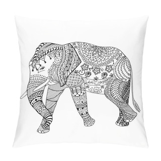 Personality  Elephant Hand Drawn Doodle Graghic Pillow Covers