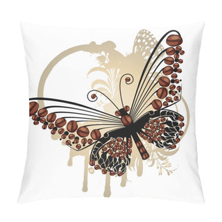 Personality  Butterfly With Coffee Beans Pillow Covers