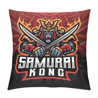 Personality  Samurai Kong Esport Mascot Logo Pillow Covers