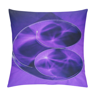 Personality  Elevated View Of Paper Spirals On Purple Pillow Covers