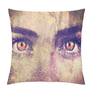Personality  Forest Overlay On Face Pillow Covers