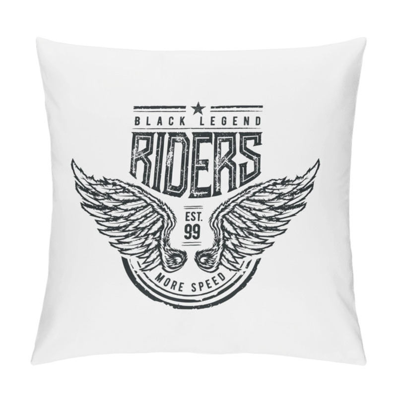Personality  Black Legend Riders typographic design pillow covers