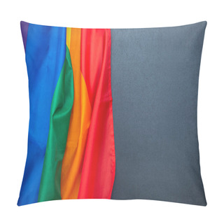Personality  Rainbow LGBT Flag On Chalkboard, Black Board With Space For Text, Gay Flag As Background, Concept Picture Pillow Covers