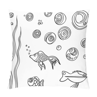 Personality  Fish And Bubbles Set Pillow Covers