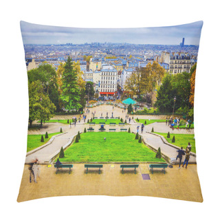 Personality  View From Montmartre To Autumn Rainy Paris. Pillow Covers