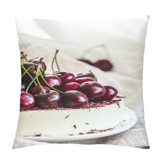 Personality  No Bake Vanilla Cheesecake Mousse With Cherries And Dark Chocolate Pillow Covers
