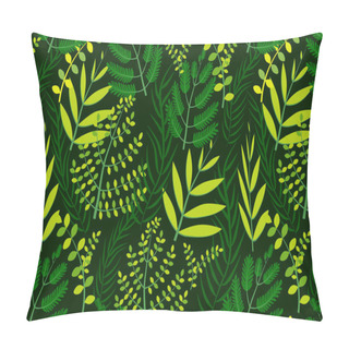 Personality  Tropical Vector Leaves Seamless Pattern. Hand Drawn Illustration With Rainforest Plants For Wallpaper, Fabric, Textile, Cover, Calendar, Banner. Pillow Covers