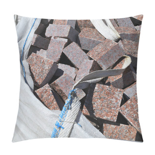Personality  A Flexible Intermediate Bulk Container (FIBC) With Granite Blocky On A Construction Site. Pillow Covers