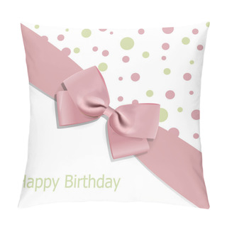 Personality  Vector Birthday Background With Bow Pillow Covers
