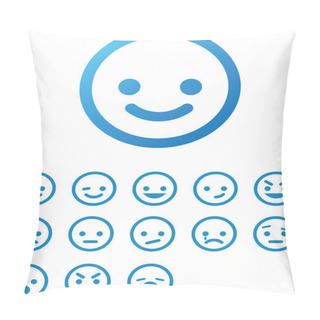Personality  Vector Smile Icon Set Pillow Covers