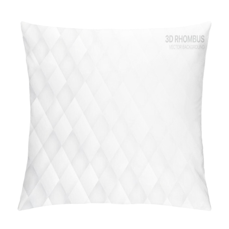 Personality  3D Vector Rhombus Tech Abstract White Background Pillow Covers