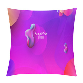 Personality  Light Blue With Purple Background With Abstract Geometric Shapes Of Oval Shape And Circles Of Various Shades Pillow Covers