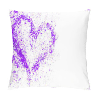Personality  Grunge Design With Violet Heart Symbol. It Can Be Used As A Valentine's Theme, Poster, Wallpaper, Design T-shirts And More. Pillow Covers