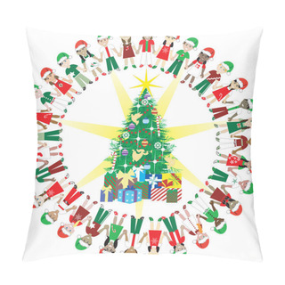 Personality  32 Kids Love Christmas World 2 Pillow Covers