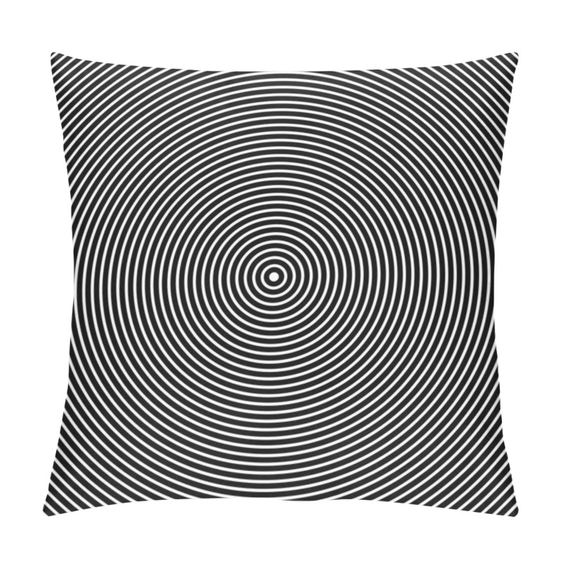 Personality  Concentric Circles. Abstract Black and White Graphics pillow covers