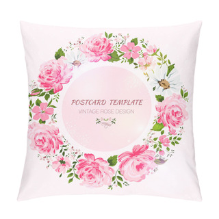 Personality  Border Of Flowers With Place For A Text. Pillow Covers