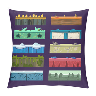 Personality  Different Materials And Textures For The Game. Vector Flat  Pillow Covers