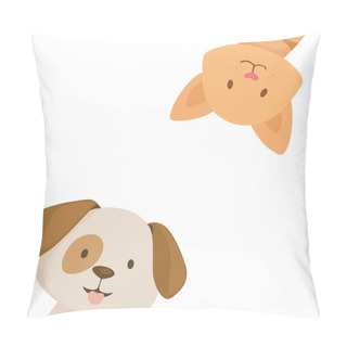 Personality  Happy Cat And Dog Pillow Covers