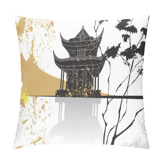 Personality  Chinese Pagoda Abstract Background Pillow Covers