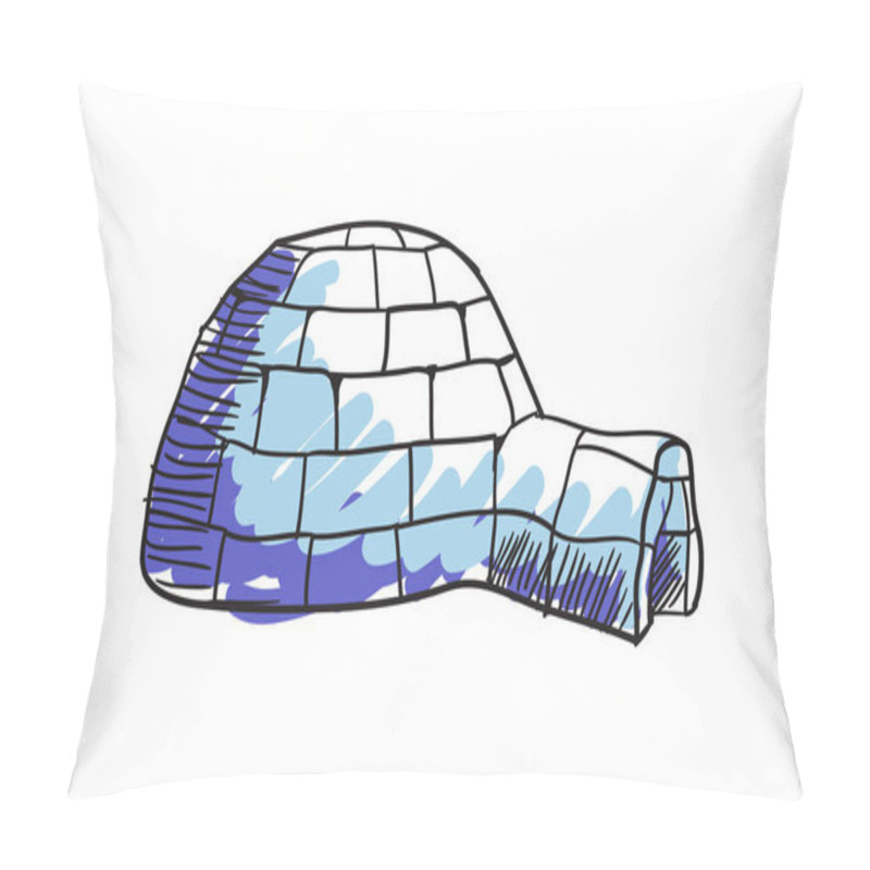 Personality  Eskimo igloo hand drawn icon isolated on white background vector illustration. Northern ethnic culture element vector illustration. pillow covers