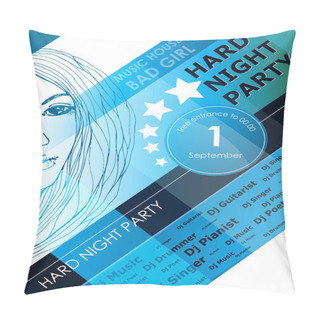 Personality  Night Party Design Poster With Fashion Girl Pillow Covers